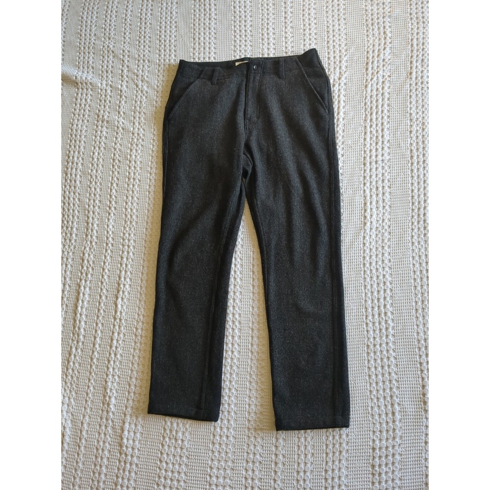 Taylor Stitch Wool Blend Straight Pants Dress Thick Sz 34 Charcoal Black 34X31